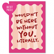 BY31&reg; Tarjetas para joyer&iacute;a "Wouldn't be here" Rosa-rojo borgo&ntilde;a-durazno