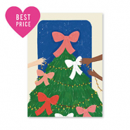 Tarjetas para joyería árbol navideño Verde-azul-rosa