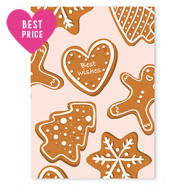 Tarjetas para joyer&iacute;a "Best wishes" Rosa-marr&oacute;n