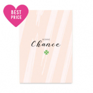 Tarjetas para joyería "Bonne Chance" Beige rosa