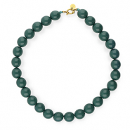 BY31&reg; Collares de abalorios acr&iacute;licos 16mm brillante Mediterranea verde 19-4517 TCX-dorado