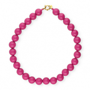 BY31&reg; Collares de abalorios acr&iacute;licos 16mm brillante Rose violet 17-2624 TCX-dorado