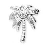 Colgantes Acero Inox palmera Plateado-verde oscuro