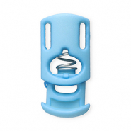 Fornituras coloridas abalorio stopper para cordón rectángulo Azul claro