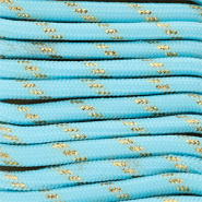 Paracord trendy 6mm Azul claro-dorado