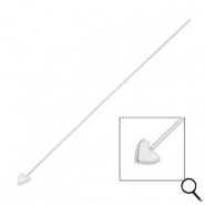 BY31® Fornituras Acero inox bastón con cabeza corazón 70mm Plateado