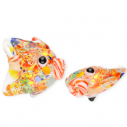 Abalorios de vidrio a mano pez Transparente-multicolor