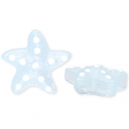 Abalorios de vidrio a mano estrella de mar Azul claro transparente-blanco