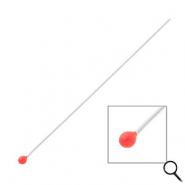 BY31® Fornituras Acero inox bastón con cabeza bola 70mm Plateado-rojo