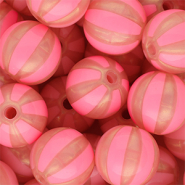 DQ&reg; Abalorios acr&iacute;licos 16 mm con rayas Rosa coral-rosa melocot&oacute;n