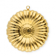 Colgantes Acero Inox flor Dorado