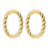 BY31&reg; Pendientes Acero Inox &oacute;valo retorcido Dorado
