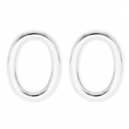 BY31&reg; Pendientes Acero Inox &oacute;valo Plateado