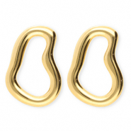 BY31&reg; Pendientes Acero Inox irregular Dorado