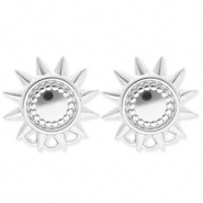 BY31&reg; Fornituras Acero Inox pendientes sol con 3 anillas Plateado
