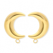BY31&reg; Fornituras Acero Inox pendientes luna con anilla Dorado