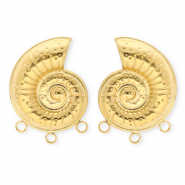 BY31&reg; Fornituras Acero Inox pendientes concha con 3 anillas Dorado