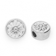 Abalorios acero inox disco con sol Plateado