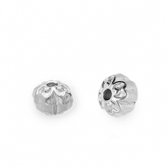 Abalorios acero inox flor Plateado