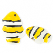Abalorios de cer&aacute;mica pez payaso Amarillo-blanco-negro