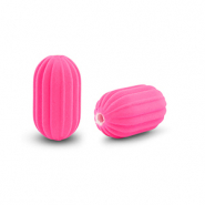 Abalorios acr&iacute;licos &oacute;valo Rosa fucsia