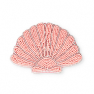 Monedero peque&ntilde;os conchas Transparente con revestimiento plateado-rosa salm&oacute;n