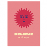 BY31&reg; Tarjetas para joyer&iacute;a "Believe in the magic" Rojo-rosa coral-amarillo-azul