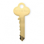Broches llamativos in acero inox llave ''Key to my heart'' Dorado