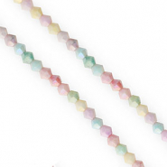 Abalorios faceteados bicono 4mm Pastel multicolor-cubierta AB
