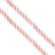 Abalorios faceteados disco 4x3mm Rosa salmón-cubierta AB