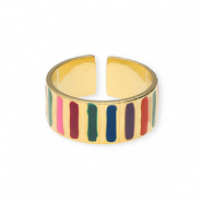 Anillos Acero Inox Dorado-multicolor