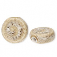 Abalorios de cerámica fósil Beige arena