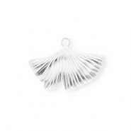 Colgantes Acero Inox hoja Ginkgo Plateado