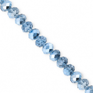 Abalorios faceteados disco 6x5mm Azul-revestimiento pearl shine