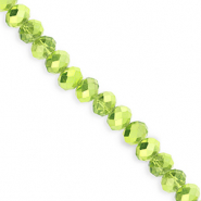 Abalorios faceteados disco 6x5mm Verde-revestimiento pearl shine