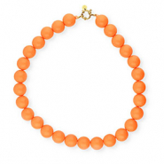 BY31&reg; Collares de abalorios acr&iacute;licos 16mm brillante Orange peel 116-1359 TCX-dorado
