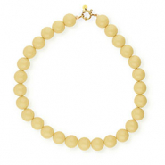 BY31&reg; Collares de abalorios acr&iacute;licos 16mm brillante Pastel yellow 11-0616 TPG-dorado