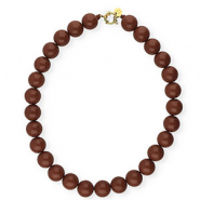 BY31&reg; Collares de abalorios acr&iacute;licos 16mm brillante Cappuccino brown 19-1220 TCX-dorado