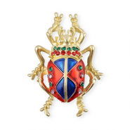 Broches escarabajo con strass Dorado-rojo-azul-verde