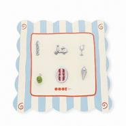 BY31&reg; Colgantes de lat&oacute;n Eco-brass pack ahorro (6 pieza) Plateado-verde oliva-rosa claro-rojo