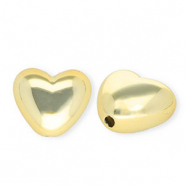 Abalorios acrílico corazón Dorado