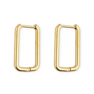 Pendientes Acero Inox criollas rect&aacute;ngulo Dorado