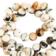 Piedras naturales 6mm redondo Beige-negro