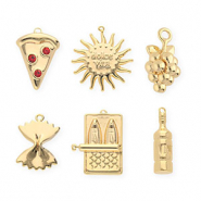BY31® Colgantes de latón Eco-brass pack ahorro (6 pieza) Dorado-rojo