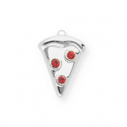 BY31® Colgantes de latón Eco-brass punta de pizza Plateado-rojo
