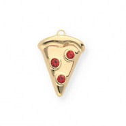 BY31® Colgantes de latón Eco-brass punta de pizza Dorado-rojo