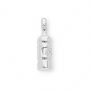 BY31® Colgantes de latón Eco-brass botella de vino Plateado