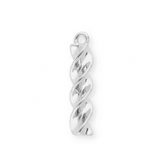 BY31® Colgantes de latón Eco-brass pasta fusilli Plateado