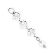 BY31&reg; Colgantes de eslab&oacute;n concha de acero inox Plateado-blanco