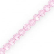 Abalorios faceteados redondos 6 mm Rosa claro